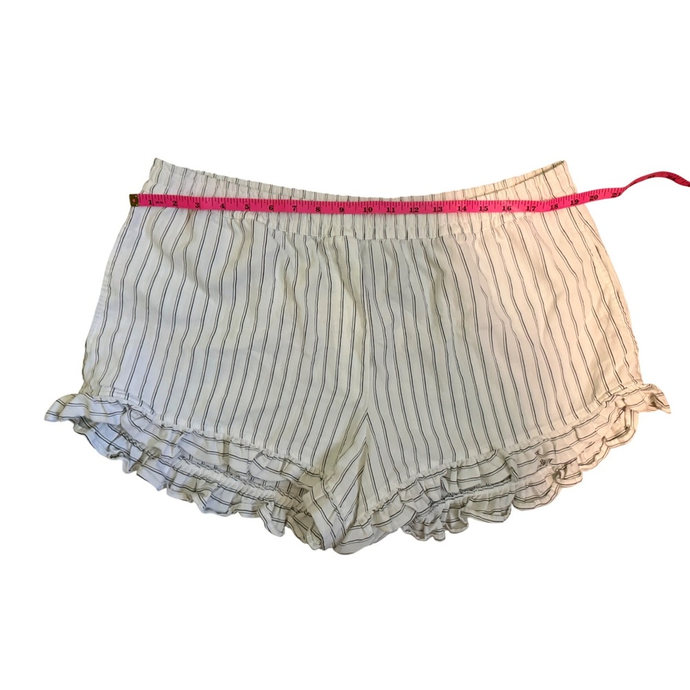 Maeve Anthropologie Skirty Flirty Striped Ruffle Shorts White Black XL - Picture 6 of 7